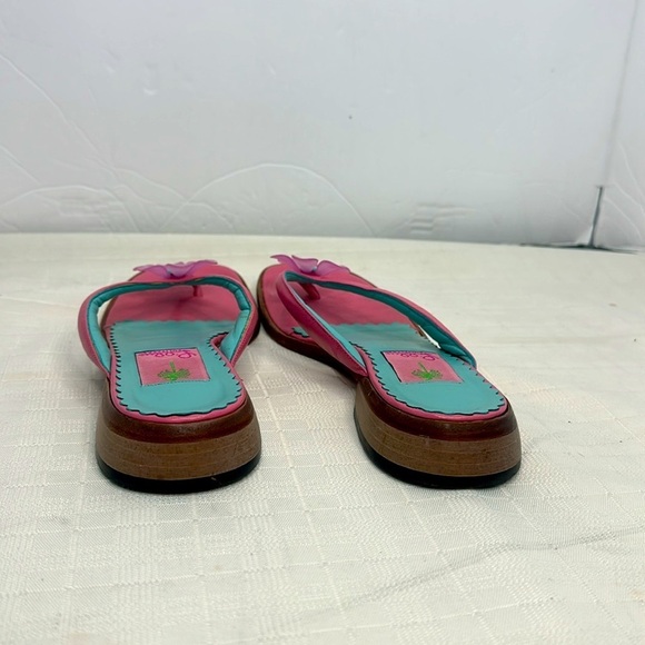 Lilly Pulitzer Princess Dasiy Pink Leather Sandals - Picture 3 of 10
